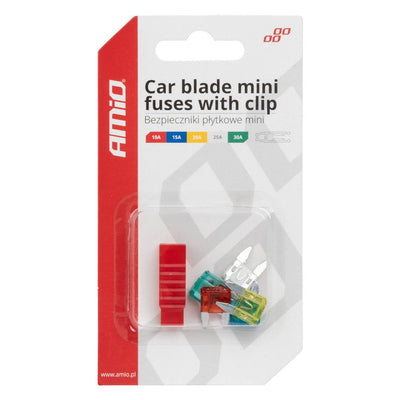 Amio Mini Car fusibles Fusibles Blade Set 10A / 15A / 20A / 25A / 30A avec clip