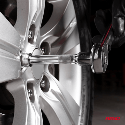 AMiO Momentsleutel 17/19/21 mm 40 - 210 Nm Wielmoersleutel Universeel met Koppelstuken en Koffer [Wielbout Sleutel - Gereedschap] - VCTparts.nl