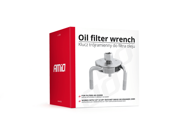 AMiO Oliefilter Sleutel - Demontage sleutel oliefilter - 3 - Klauw - 60mm tot 120mm - VCTparts.nl