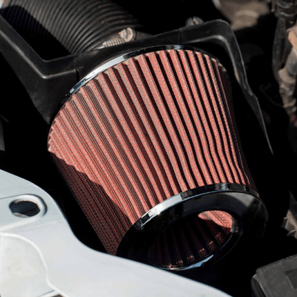AMiO Open Luchtfilter Sport Filter met Cold Air Intake & 3 Adapters Rood - VCTparts.nl