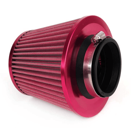 AMiO Open Luchtfilter Sport Filter met Cold Air Intake & 3 Adapters Rood - VCTparts.nl
