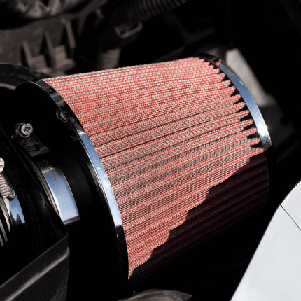 AMiO Open Luchtfilter Sport Filter met Cold Air Intake Blauw - Chrome [Sportfilter Powerfilter Universeel] - VCTparts.nl