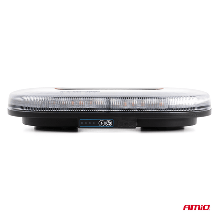 AMiO Oranje LED Batterij Zwaailicht Noodverlichting met Afstandsbediening en Dubbele Magneet 12/24V Oplaadbaar - VCTparts.nl