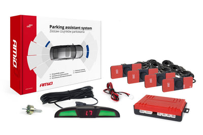 AMiO Parkeerhulpsysteem LED COB 4 sensor zwart binnenmontage 165mm