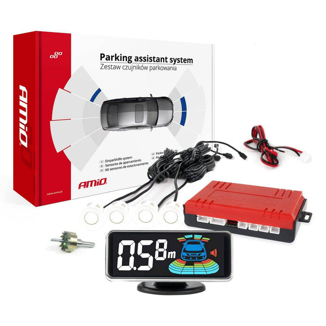 AMiO AMiO Parkeerhulpsysteem LED - GRAF 3D 4 sensor wit AMiO 4