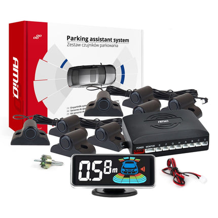 AMiO AMiO Parkeerhulpsysteem LED - GRAF 3D 8 sensor zwart TRUCK 19mm AMiO 1