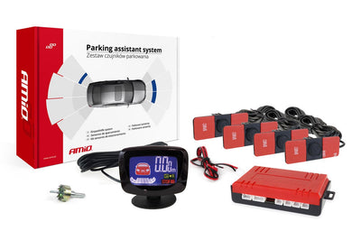 Système d'aide au parking amio LED-Graf 4 Capteur Black Binnen Mount 165 mm