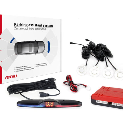 AMiO AMiO Parkeerhulpsysteem MAX LED 4 sensor wit AMiO 1