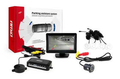 Amio 4 Capteurs blancs TFT01 43 avec caméra de vision nocturne de 18 mm LED CAM-308