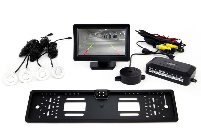 AMiO AMiO Parkeerhulpsysteem TFT01 4 3 inch LCD Beeldscherm - CAM402 LED Camera 4 Sensoren Wit AMiO 7