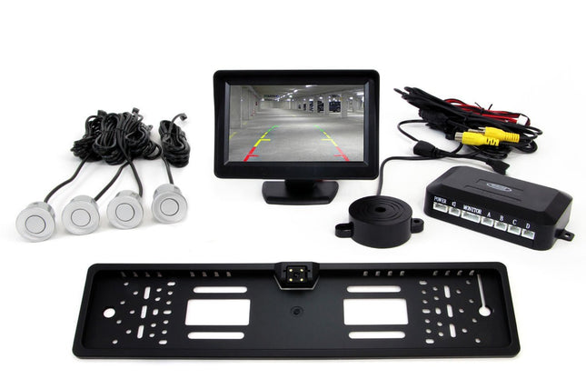 AMiO AMiO Parkeerhulpsysteem TFT01 4 3 inch LCD Beeldscherm - CAM402 LED Camera 4 Sensoren Zilver AMiO 11