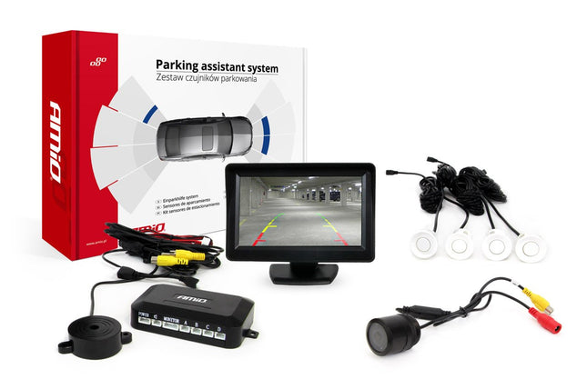AMiO AMiO Parkeerhulpsysteem TFT01 4 3 inch LCD Beeldscherm - HD301IR Camera 4 Sensoren Wit AMiO 10