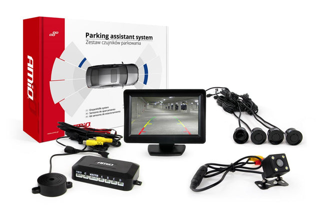 AMiO AMiO Parkeerhulpsysteem TFT01 4 3 inch LCD Beeldscherm - HD315 LED Camera 4 Sensoren Zwart AMiO 8