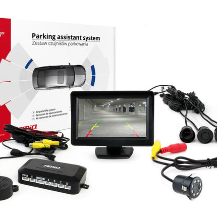 AMiO AMiO Parkeerhulpsysteem TFT01 4 3 inch LCD Beeldscherm - HD315 LED Camera 4 Sensoren Zwart AMiO 1