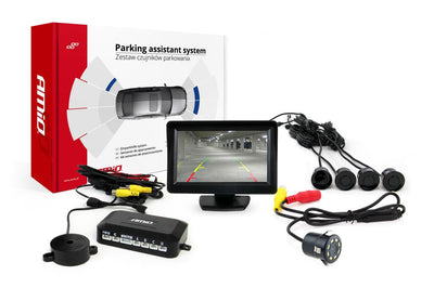 AMiO Parkeerhulpsysteem TFT01 4 3 inch LCD Beeldscherm - HD315 LED Camera 4 Sensoren Zwart