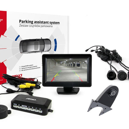 AMiO AMiO Parkeerhulpsysteem TFT01 4,3 inch LCD Beeldscherm - HD502IR Camera en 4 Zwarte Sensoren AMiO 7