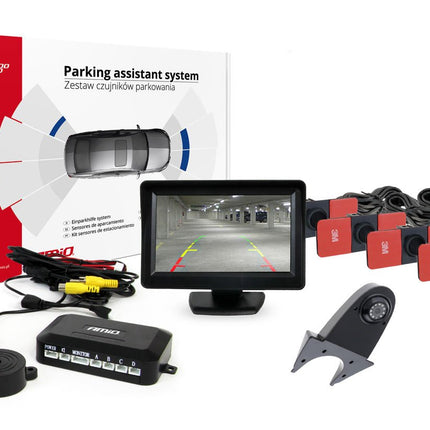 AMiO AMiO Parkeerhulpsysteem TFT01 4,3 inch LCD Beeldscherm - HD502IR Camera en 4 Zwarte Sensoren Binnenmontage AMiO 7