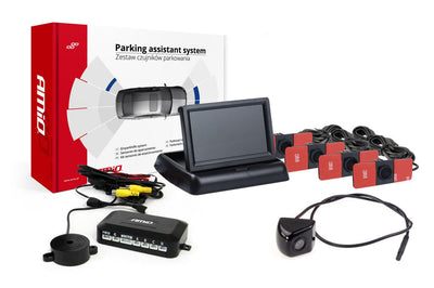 Système d'aide au parking amio 43 TFT02 Flip-Up CAM-310 Black Binnen-Mount 165 mm