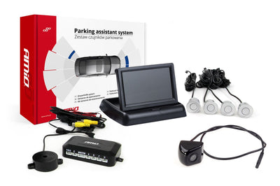 Système d'aide au parking amio 43 TFT02 Flip-Up CAM-310 Silver 22 mm