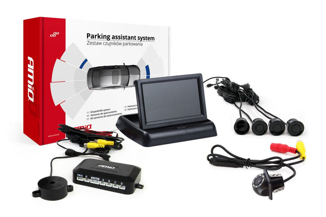 AMiO AMiO Parkeerhulpsysteem TFT02 4,3 inch LCD Beeldscherm - HD305LED Camera en 4 Zwarte Sensoren voor Auto AMiO 9