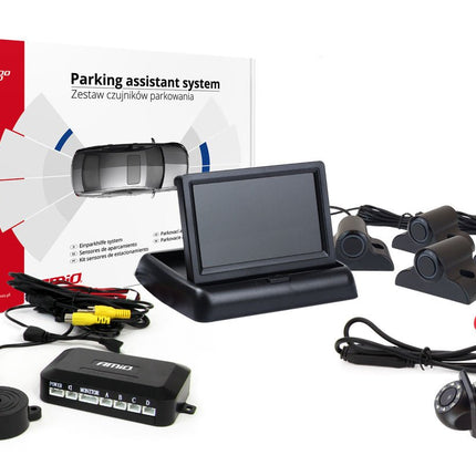 AMiO AMiO Parkeerhulpsysteem TFT02 4,3 inch LCD Beeldscherm - HD305LED Camera en 4 Zwarte Sensoren voor Truck en Grote Voertuigen AMiO 8