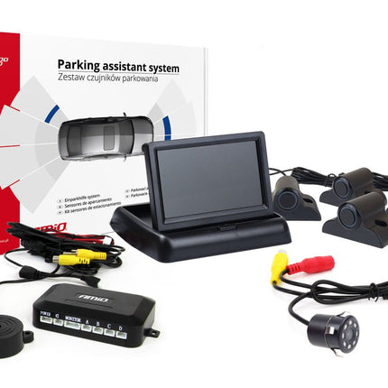 AMiO AMiO Parkeerhulpsysteem TFT02 4,3 inch LCD Beeldscherm - HD307IR Camera en 4 Zwarte Sensoren voor Truck en Grote Voertuigen AMiO 9