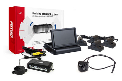 Système d'aide au parking amio TFT02 43 pouces avec HD-310 et 4 capteurs Black Truck