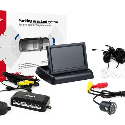 AMiO AMiO Parkeerhulpsysteem TFT02 4,3 inch LCD Beeldscherm - HD308LED Camera en 4 Witte Sensoren AMiO 9
