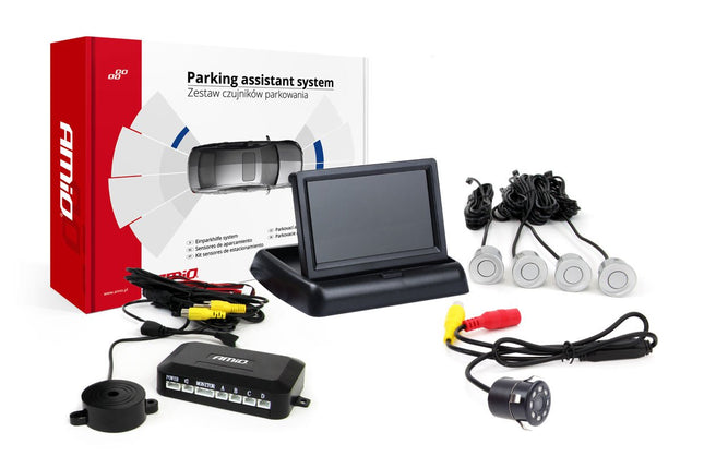 AMiO AMiO Parkeerhulpsysteem TFT02 4,3 inch LCD Beeldscherm - HD308LED Camera en 4 Zilveren Sensoren voor Auto AMiO 9