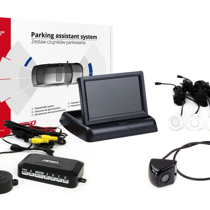 AMiO AMiO Parkeerhulpsysteem TFT02 4,3 inch LCD Beeldscherm - HD310 LED Camera en 4 Witte Sensoren AMiO 8