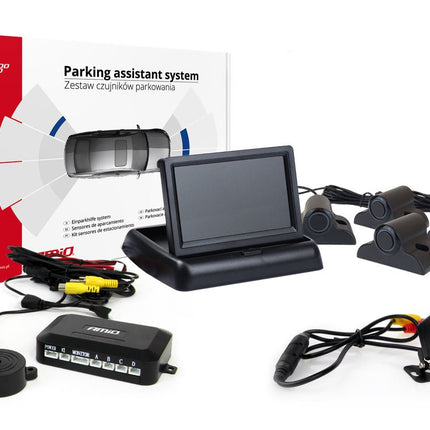 AMiO AMiO Parkeerhulpsysteem TFT02 4,3 inch LCD Beeldscherm HD315LED Camera 4 Zwarte Sensoren Truck Grote Voertuigen AMiO 5