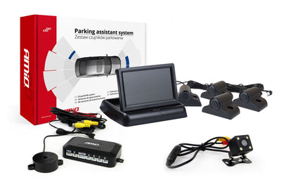 Système d'aide au parking amio TFT02 43 pouces avec HD-315 LED et 4 capteurs Black Truck