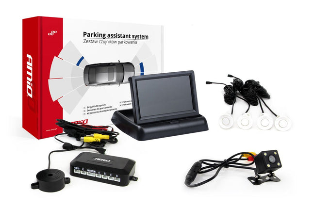 AMiO AMiO Parkeerhulpsysteem TFT02 4,3 inch LCD Beeldscherm - HD315LED Camera en 4 Witte Sensoren AMiO 8