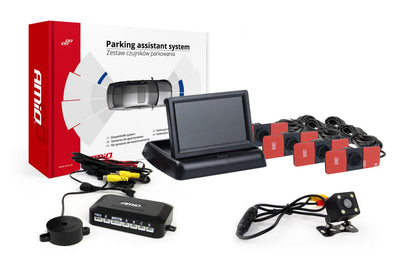 Système d'aide au parking amio TFT02 43 pouces avec HD-315 LED et 4 capteurs Binnemage noir