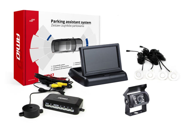 AMiO AMiO Parkeerhulpsysteem TFT02 43" met 4 Witte HD - sensoren – Veilig en Nauwkeurig Parkeren AMiO 1