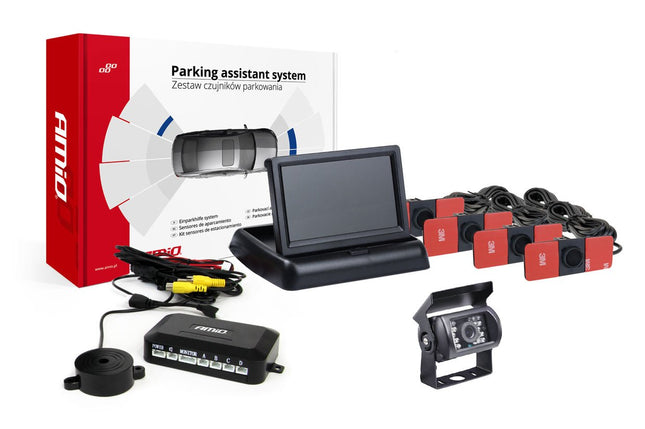 AMiO AMiO Parkeerhulpsysteem TFT02 43" met 4 Zwarte HD - sensoren voor Binnenmontage – Veilig en Nauwkeurig Parkeren AMiO 1