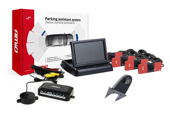 AMiO AMiO Parkeerhulpsysteem TFT02 43" met 4 Zwarte HD - sensoren voor Binnenmontage – Veilig Parkeren en Achteruitrijden AMiO 1