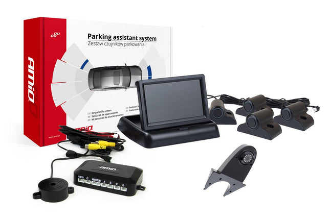 AMiO AMiO Parkeerhulpsysteem TFT02 43" met 4 Zwarte HD - sensoren voor Trucks – Veilig en Nauwkeurig Parkeren AMiO 1