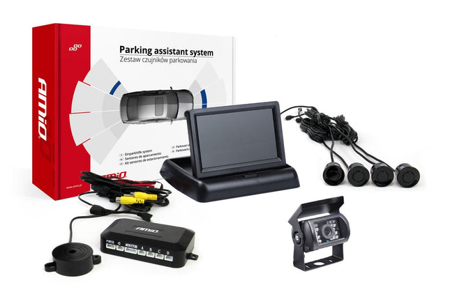AMiO AMiO Parkeersensoren TFT02 43" Display met HD - 501 - IR en 4 Zwarte Sensoren – Veilig Parkeren en Achteruitrijden AMiO 1