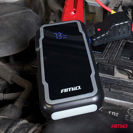 AMiO Portable 3 - in - 1 Jump Starter LED Powerbank – 12V 12Ah – 1600A – Compact en Krachtig - VCTparts.nl