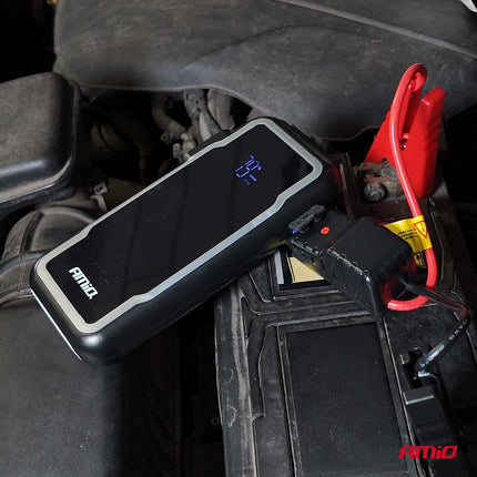 AMiO Portable 3 - in - 1 Jump Starter LED Powerbank – 12V 12Ah – 1600A – Compact en Krachtig - VCTparts.nl