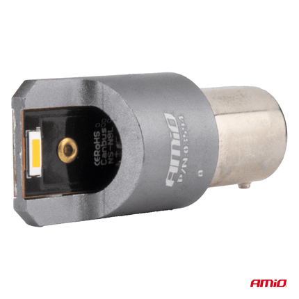 AMiO PY21W BAU15s LED 12V - 24V 2x1860 SMD Oranje Canbus [Knipperlicht - Richtingaanwijzer] (2 stuks) - VCTparts.nl