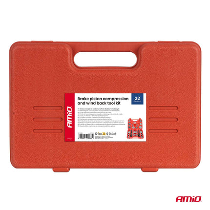 AMiO Remzuiger Terugstel Set 22 Delig - Brake Piston Compression en Wind Back Tool Kit - VCTparts.nl