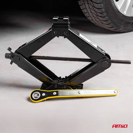 AMiO Schaarkrik met Ratel Handslinger Zwart - 2 Ton met Handschoenen - VCTparts.nl