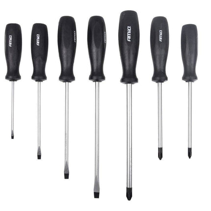 AMiO Schroevendraaier Set 7 Stuks Magnetische Kop zwart - VCTparts.nl