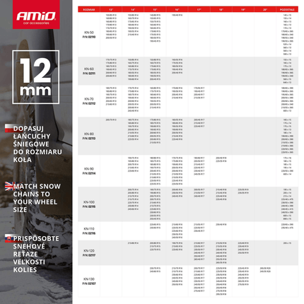 AMiO Sneeuw Kettingen Gehard Staal 12 mm KN - 100 tot 1800 kg - VCTparts.nl
