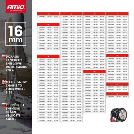 AMiO Sneeuw Kettingen Gehard Staal 16 mm 4x4 KB - 230 7500 kg - VCTparts.nl