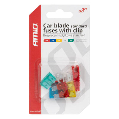 Amio Standard Auto Fus Fus Fusible Fuss Set 10A / 15A / 20A / 25A / 30A avec clip