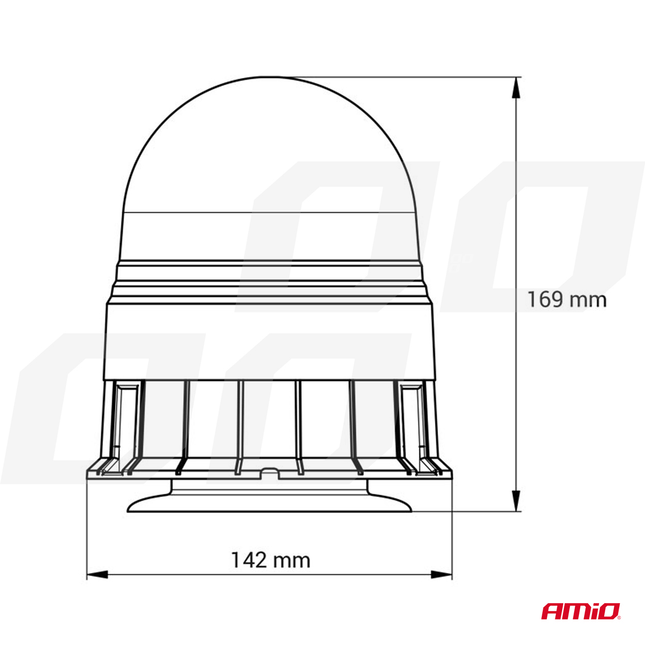 AMiO Stroboscoop Zwaailicht LED Waarschuwingslamp W09M MAG/3 BOLT ECE R10 80LED 12/24V IP56 Oranje - VCTparts.nl