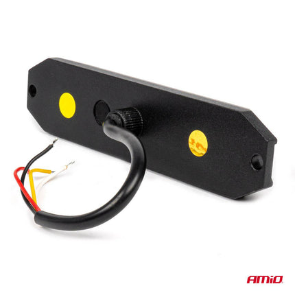 AMiO Stroboscoop Zwaailicht Slanke Amber Grill Mount Flitslicht 6x3W LED R65 R10 12/24V IP6K9K Oranje - VCTparts.nl